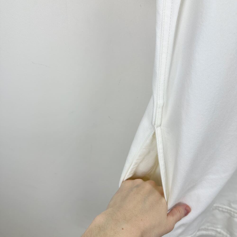 Madewell Denim Popover Dress Shift Pockets Casual Pure White Minimalist S NWT - Picture 10 of 14
